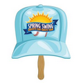 Baseball Cap Digital Sandwiched Fan w/ Wood Stick